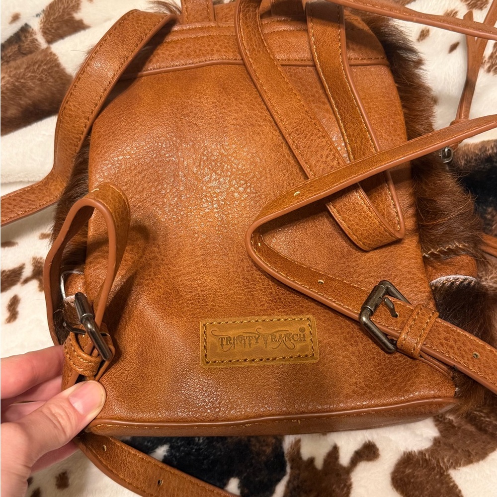 Trinity Ranch Mini Brown Cowhide Backpack - image 3